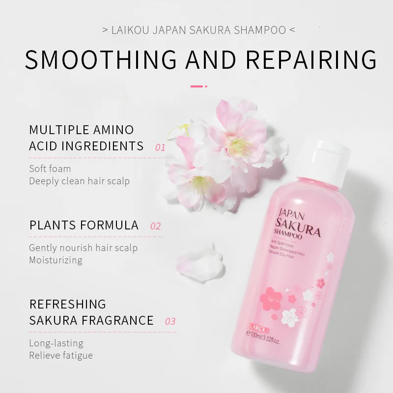 LAIKOU Japan Sakura  Shampoo R - đánh giá và giá Hair Care Korean Products
