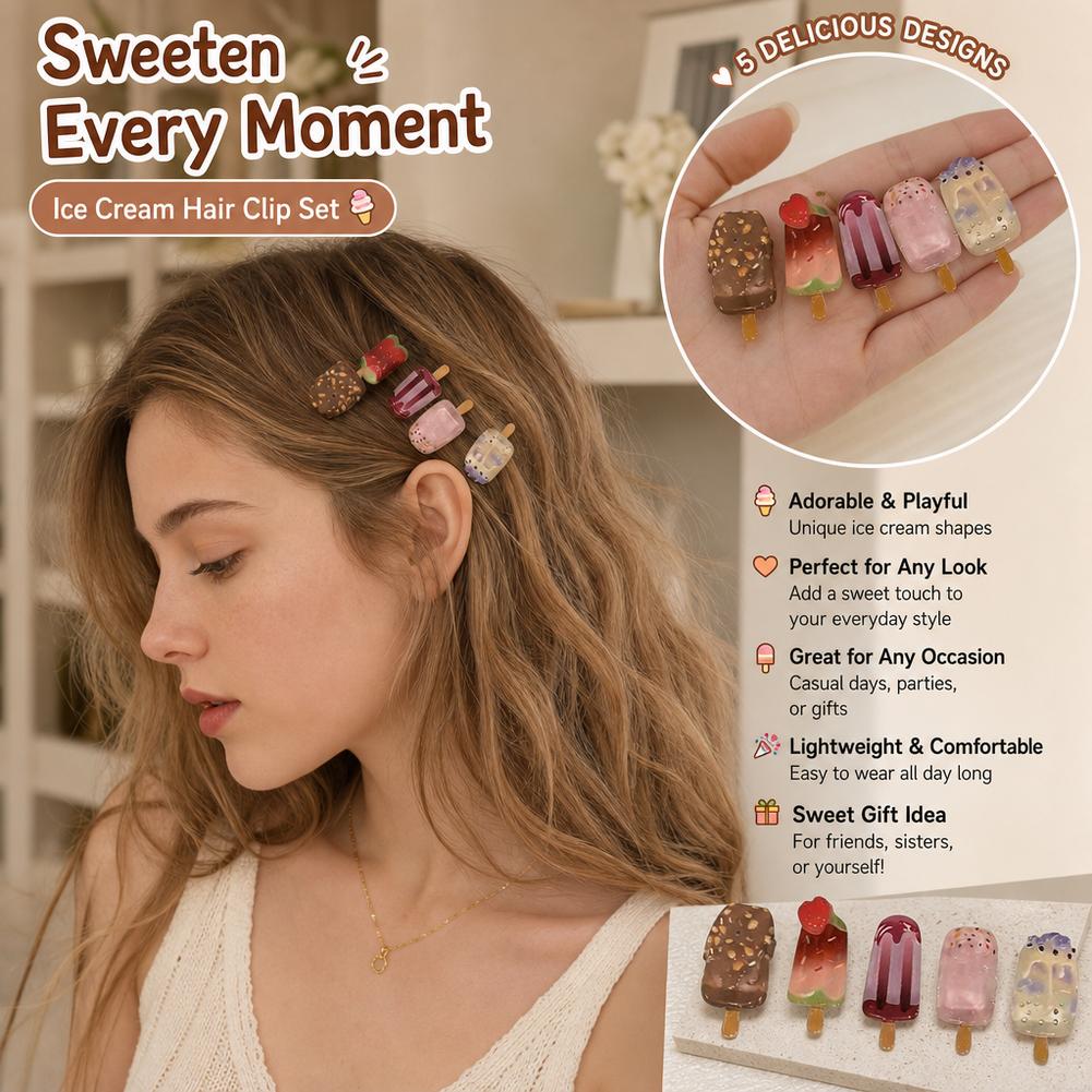 10Pcs Ice Cream Hair Clips Set - đánh giá và giá Hair Care Lotion